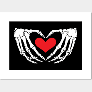 Halloween skeleton hand heart Posters and Art